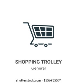 Shopping trolley vector icon on white background. Flat vector shopping trolley icon symbol sign from modern general collection for mobile concept and web apps design.