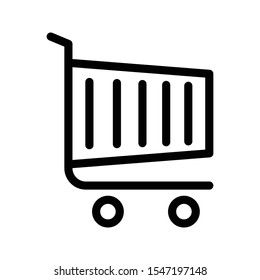 shopping trolley vector thin line icon
