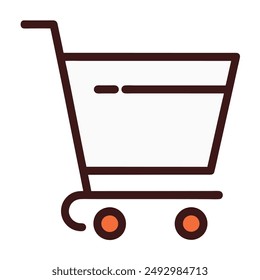 shopping trolley.in white background.art and illustrator.art work.simple.vector