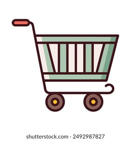 shopping trolley.in white background.art and illustrator.art work.simple.vector