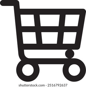 Shopping trolly silhouette vector icon illustration