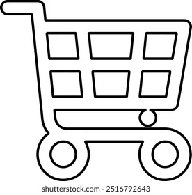 Shopping trolly silhouette vector icon illustration