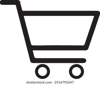 Shopping trolly silhouette vector icon illustration