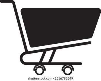 Shopping trolly silhouette vector icon illustration