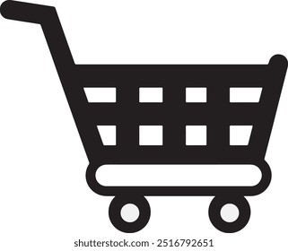 Shopping trolly silhouette vector icon illustration