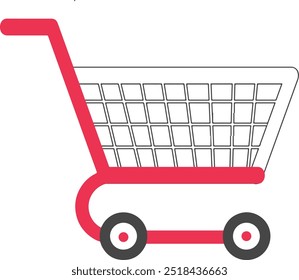 Shopping trolly silhouette vector icon illustration