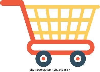 Shopping trolly silhouette vector icon illustration
