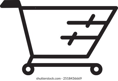 Shopping trolly silhouette vector icon illustration