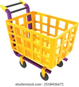 Shopping trolly silhouette vector icon illustration