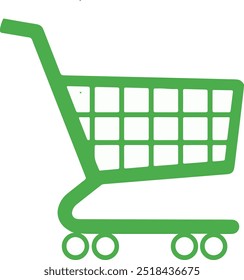 Shopping trolly silhouette vector icon illustration