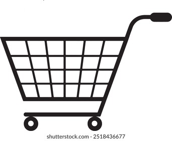 Shopping trolly silhouette vector icon illustration