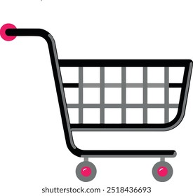 Shopping trolly silhouette vector icon illustration