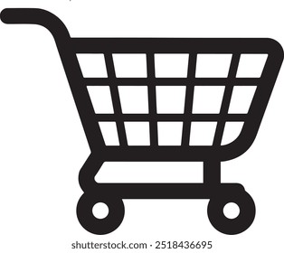 Shopping trolly silhouette vector icon illustration