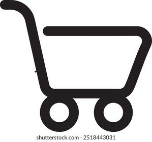 Shopping trolly silhouette vector icon illustration