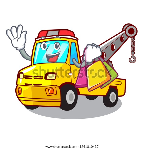 Shopping truck tow the
vehicle with mascot