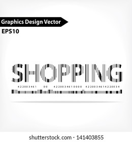 Shopping typography barcode design