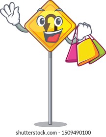 Shopping u turn sign shaped the cartoon