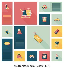 shopping ui flat design background set, eps10