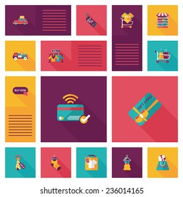 shopping ui flat design background set, eps10