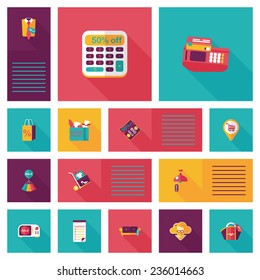 shopping ui flat design background set, eps10