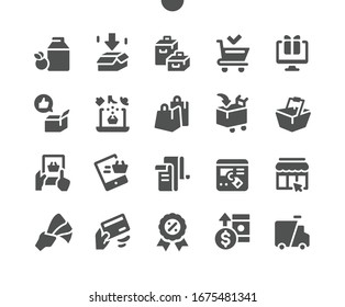 Shopping UI Pixel Perfect Well-crafted Vector Solid Icons 48x48 Ready for 24x24 Grid for Web Graphics and Apps. Simple Minimal Pictogram