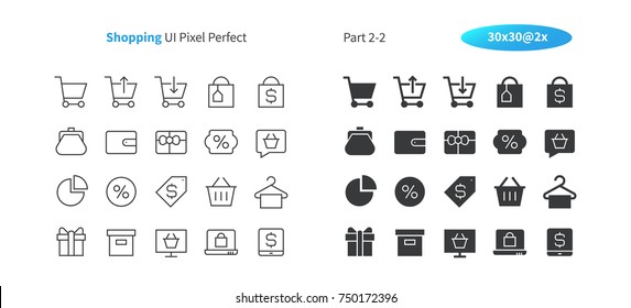 Shopping UI Pixel Perfect Well-crafted Vector Thin Line And Solid Icons 30 2x Grid for Web Graphics and Apps. Simple Minimal Pictogram Part 2-2