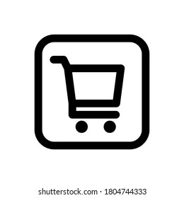 Shopping (User Interface) icon outline vector. isolated on white background