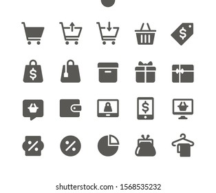 Compra v2 UI Pixel Perfect Vector de diseño perfecto Iconos sólidos 48x48 listo para 24x24 Grid para gráficos y aplicaciones web. Pictograma mínimo simple