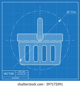 Shopping  vector blueprint icon