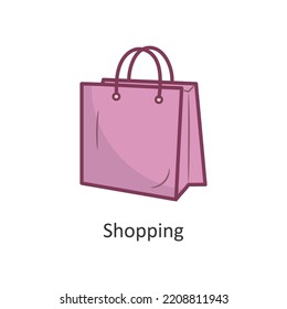 Ilustración de diseño de iconos de contorno de vectores de compras. Símbolo de viaje sobre archivo EPS 10 de fondo blanco