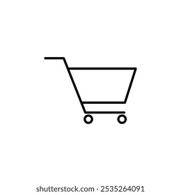 Shopping vector icon. Editable black stroke.