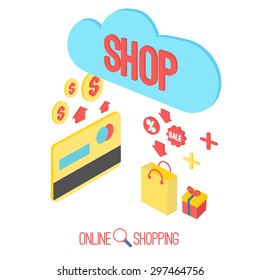 Shopping vector icon illustration