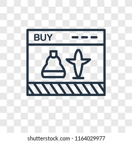 Shopping vector icon isolated on transparent background, Shopping logo concept