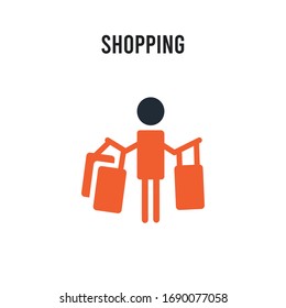 Shopping vector icon on white background. Red and black colored Shopping icon. Simple element illustration sign symbol EPS