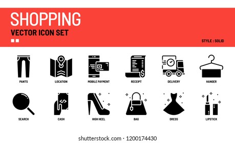 Shopping vector icon set