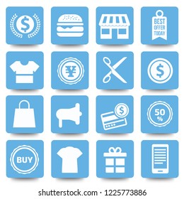Shopping vector icon set