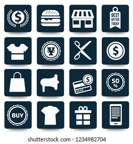 Shopping vector icon set