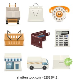 shopping vector icon set