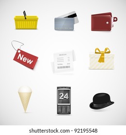 shopping vector icon set