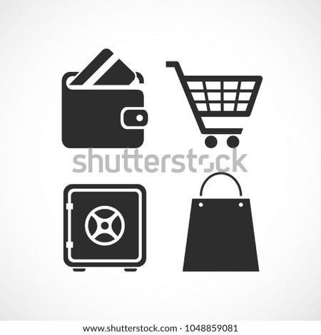 Shopping vector icon set illustration isolated on white background