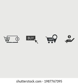 shopping vector icon set online shopping fast delivery price and discount icon