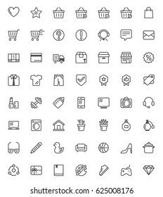 shopping vector  icon set with out line style