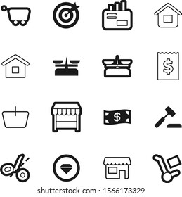 shopping vector icon set such as: basket, invoice, innocence, judgement, cafe, legal, hammer, loan, window, handle, justice, cargo, website, email, open, package, now, packaging, empty, place, luxury