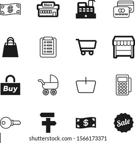 shopping vector icon set such as: hand, infant, center, container, key, new, information, guide, template, merchandise, signpost, gradient, color, locator, traffic, machine, sticker, pos, marketing