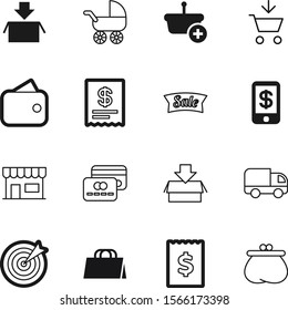 shopping vector icon set such as: facade, empty, bag, big, kid, newborn, arrows, game, target, performance, success, shadow, account, city, pram, digital, smartphone, banner, connection, new, logo