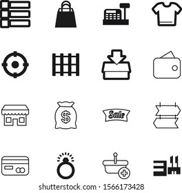shopping vector icon set such as: shape, goal, saving, funds, challenge, plastic, exterior, information, sell, shirt, down, target, equipment, expensive, pack, focus, coin, tax, performance
