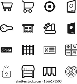 shopping vector icon set such as: modern, amount, location, online, data, code, sticker, local, closed, pallets, accounting, home, locator, purchase, board, trolley, safe, banner, barcode, office