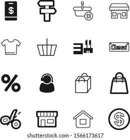 shopping vector icon set such as: hypermarket, promotion, centre, buyer, percentage, percent, operator, travel, shape, cart, residential, scissors, offer, direction, t-shirt, house, beautiful