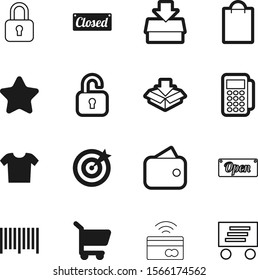 shopping vector icon set such as: speed, wireless, sticker, wifi, code, pin, tshirt, barcode, contactless, dartboard, sorry, keyhole, digital, rounded, objective, commerce, financial, courier, light