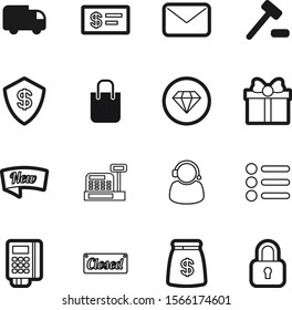 shopping vector icon set such as: lorry, reader, transaction, product, day, car, legal, light, technology, safeguard, shipping, sack, precious, call, law, helpline, celebration, menu, work, postage